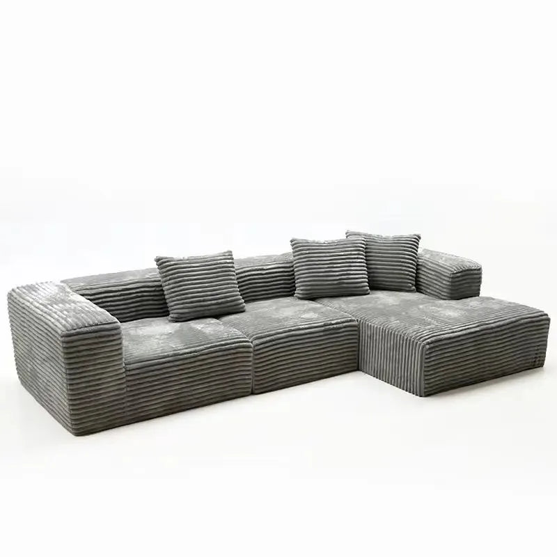 Compression sofa tofu block corduroy simple light luxury compression L-shaped corner sofa