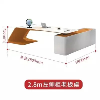 L Shaped Wooden Designer Office Desks Modern Luxury Drawers Large Computer Desks Asthetic Study Escritorio Office Furniture