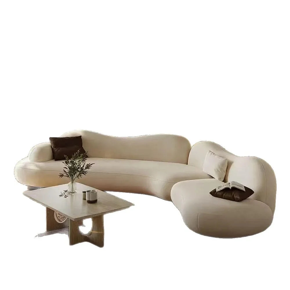 Italian minimalist sea salt sofa living room large flat layer fabric simple modern special-shaped sofa