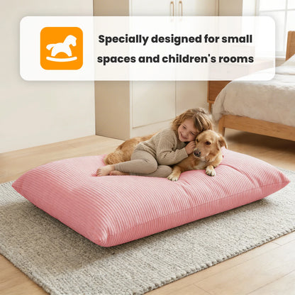 Kids Bean Bag Bed Foldable Compression Lounger Sofa Bed with Soft Removable & Washable Cover Foam-Filled Floor Lounger Chair