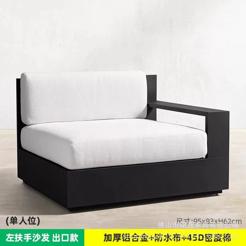 Outdoor high-end sofa villa garden courtyard hotel swimming pool leisure outdoor waterproof and sunscreen aluminum  combination