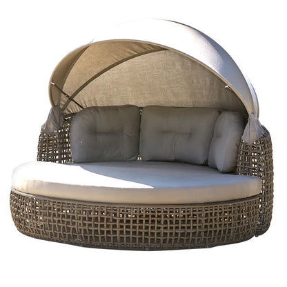 Outdoor Lounger Nordic Style Outdoor Rattan Sofa Bed Resort Pool Leisure Rattan Chair Beach Lounger
