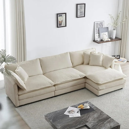 #For Modular Sectional Sofa, Convertible Modern L Shaped Sofa Chenille Cloud Couches Set with Ottoman for Living Room&