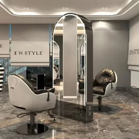 HJ Barber Shop Mirror Quick Cut Special Mirror Hair Salon Internet celebrity hair salon Full Lamp Mirror