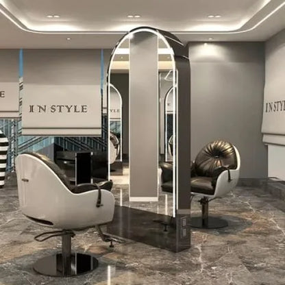 HJ Barber Shop Mirror Quick Cut Special Mirror Hair Salon Internet celebrity hair salon Full Lamp Mirror