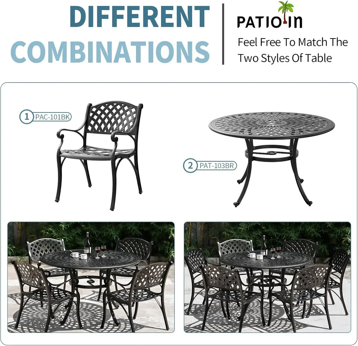 [Best Seller, Limited Stock!]2 Piece Outdoor Cast Aluminum Dinning Chairs,Patio Bistro Chair Set with Armrests,Chairs for Patio