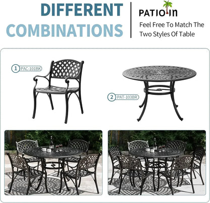 [Best Seller, Limited Stock!]2 Piece Outdoor Cast Aluminum Dinning Chairs,Patio Bistro Chair Set with Armrests,Chairs for Patio