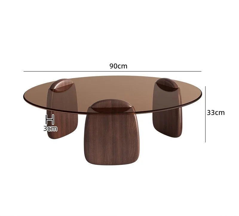 Table à thé, salon, petite maison, style italien, table à thé simple et moderne, table à thé créative en verre à combinaison circulaire
