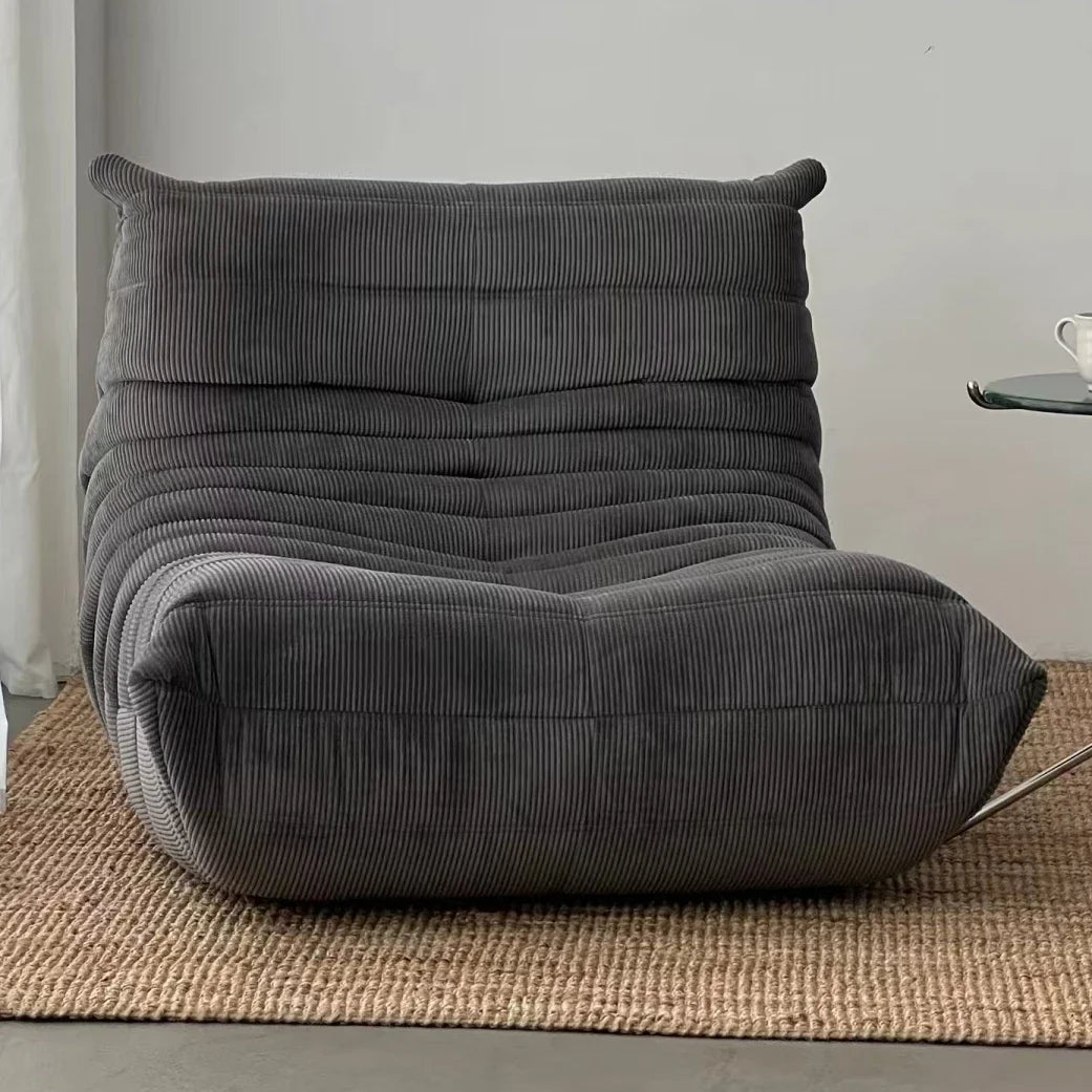 Lounge Bean Bag Chair for Adult Armless Lazy Floor Sofa Fireside Chair for Living Room Gaming Room Bedroom Soft Corduroy Couch