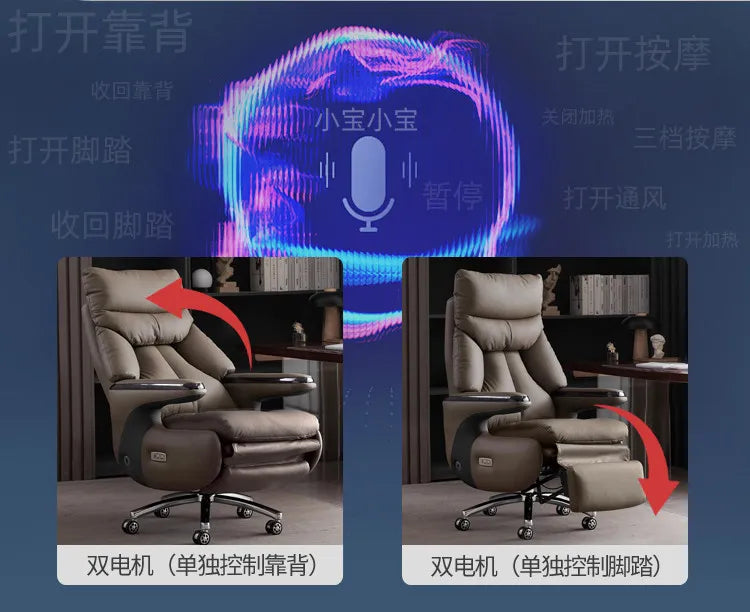 Smart Electric Executive Office Chair with Ventilation - Reclining Massage CEO Chair for Home Professional Use Furniture JT40