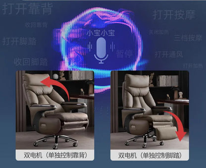 Smart Electric Executive Office Chair with Ventilation - Reclining Massage CEO Chair for Home Professional Use Furniture JT40
