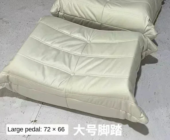 Single sofa living room bedroom lazy fabric leather leisure chair small apartment cream wind