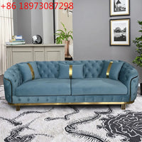 American fabric sofa Italian minimalist designer living room straight row sofa velvet European home sofa