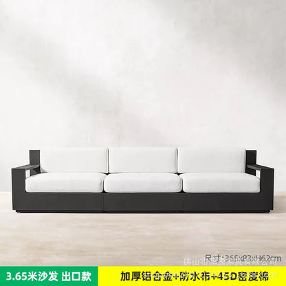 Outdoor high-end sofa villa garden courtyard hotel swimming pool leisure outdoor waterproof and sunscreen aluminum  combination
