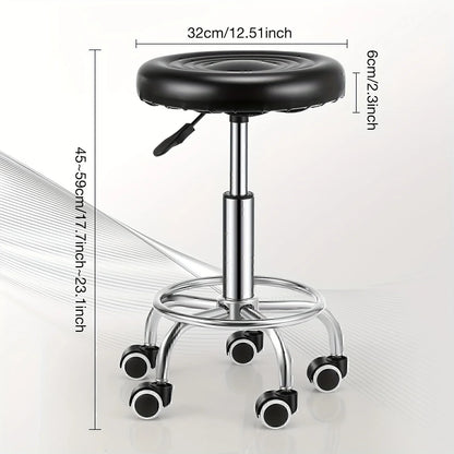 Adjustable Swivel Bar Stool with Backrest - Contemporary Faux Leather & Chrome-Plated Iron,Office Stool | Sleek Modern Stool