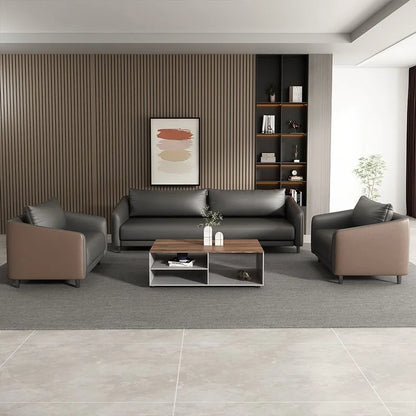 Office Sofa Modern Meeting Guests Business Reception Negotiation Leisure Area Modern Leather Sofa Coffee Table Combination Set