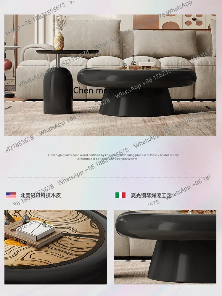 yj39 Vintage Style Living Room Solid Wood Coffee Table Set Irregular Simple Light Luxury High-End Coffee Table