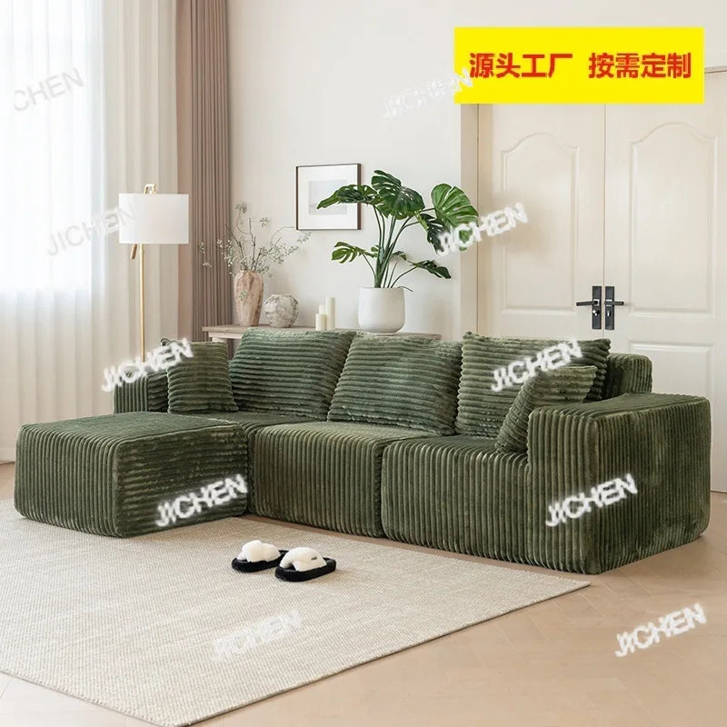 Living room compression sofa corduroy combination module modular L-shaped multifunctional boneless compression sofa chair