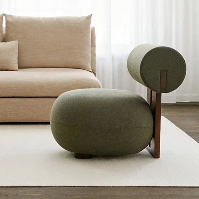 Nordic Backrest Chair Modern Solid Wood Luxury Single Sofa Balcony Tatami Lounge Chair Cloth Chair Living Room Furniture chaises
