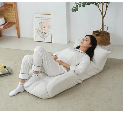 Folding lazy sofa,lounge chair,winter family bedroom balcony leisure chair,velvet fabric, adjustable backrest chair,soft cushion