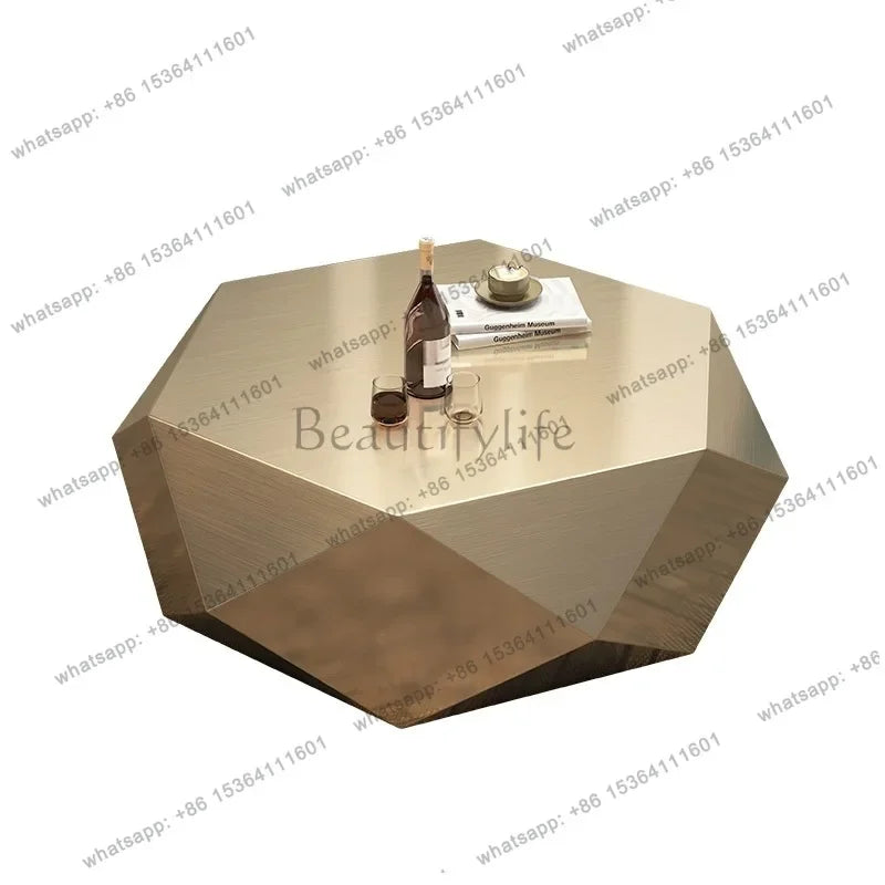 yj9 Golden diamond coffee table advanced sense modern simplicity special-shaped light luxury living room home Italian minimalist