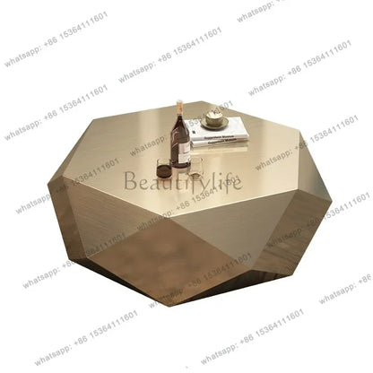 yj9 Golden diamond coffee table advanced sense modern simplicity special-shaped light luxury living room home Italian minimalist