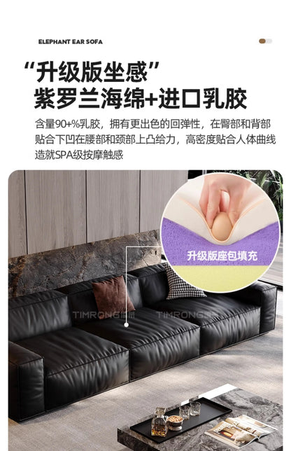 Family Italian Living Room Sofas Genuine Leather Sectional Apartment Relaxing Sofa Elegant Comfortable Muebles Home Furniture