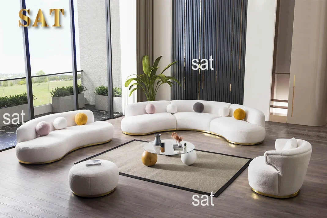 -Modern Luxury Living Room Sofa Set Family Office Furniture Sofa Villa Apartment Living Room Furniture