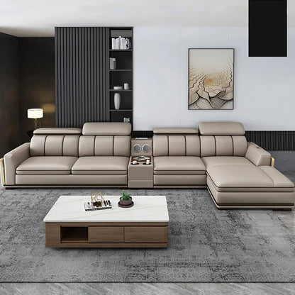 For Nordic 1 2 3  L Shape Luxury Leather Living Room Furniture Sectional Sofa Couch
