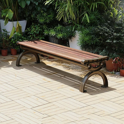Factory Wholesale Street Park Bench Customized Metal Garden Bus Stops Bench Cast Aluminum Patio Garden Outdoor Bench