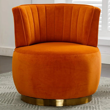 Swivel Barrel Chair, Black Velvet Modern Accent Chair, Round Upholstered Comfy Side Chair, Sherpa Chair With Gold Base For Nurse