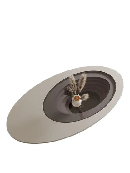 Table basse de salon célèbre sur Internet, nouvelle Table à thé ovale en verre minimaliste et Simple