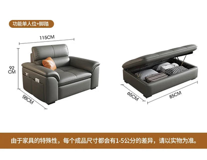 Designer Leather Sofa Living Room Ajustable Lounge Foldable Sofa Reclinable Modular Minimalist Woonkamer Banken Lounge Furniture