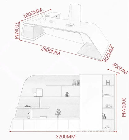 Designer Modern Office Desks Asthetic Luxury Storage Drawers Writing Executive Desk L Shaped Study Escritorios Office Furniture