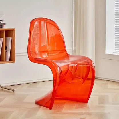 Transparent Plastic Chair Living Room Relax Backrest Waiting Cafe Chair Hotel Acrylic Design Dining Stool Nordic Furniture