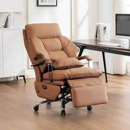 High-end office computer chair, comfortable leather electric massage office chair, adjustable recliner