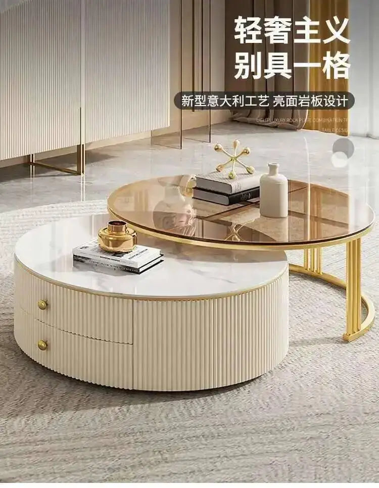 Effect Nordic Marble Luxury Side Coffee Tables Mesa Living Table Room Korea Glass Beautiful Cute De Centro De Sala Furniture