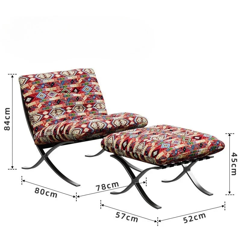 LL Stainless Steel Relaxing Chair Sturdy and Durable Single-person Sofa Chair Modern Leisure Chair Luxury Living Room Furniture