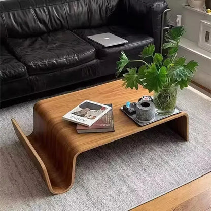 Solid Wood Coffee Table Wooden Computer Bentwood Room Desks Portable Low Center Tea Table Living Room Furniture Side Storage