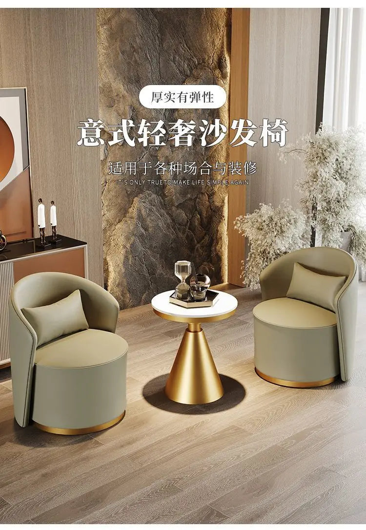 Custom.Light Luxury Modern Single Sofa Chair Hotel Sales Office Reception Beauty Salon Balcony Leisure Negotiation Table and