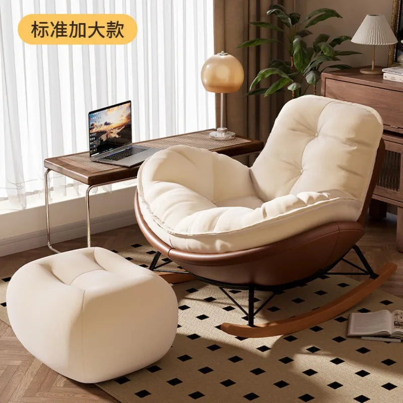 Rocking chair lazy sofa adult single recliner living room snail balcony home indoor leisure bedroom shake