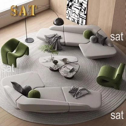 Curved Sofa Reception Modern Designer High Quality Room Decor Living Room Sofas Relaxing Leisure Salon Muebles Furnitur