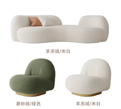 Cream wind sofa, new reception curved sofa in the living room
