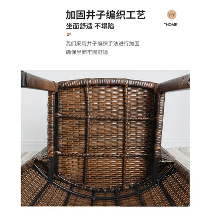 Balcony Small Table and Chair Tea Table and Chair Kit Outdoor Garden Combination Leisure Storage Rattan Knitting Small Table and