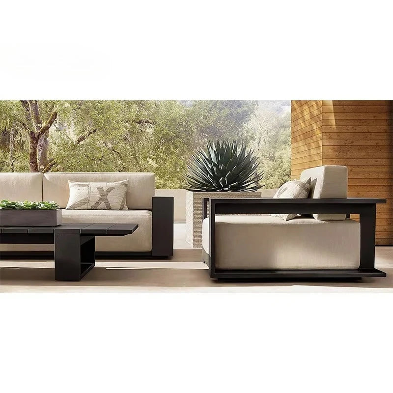 Garden Sets Waterproof Lounge Teak Aluminum Dining Rattan Wicker Sofa Modern Balcony Aluminium Outdoor Patio Furniture Set
