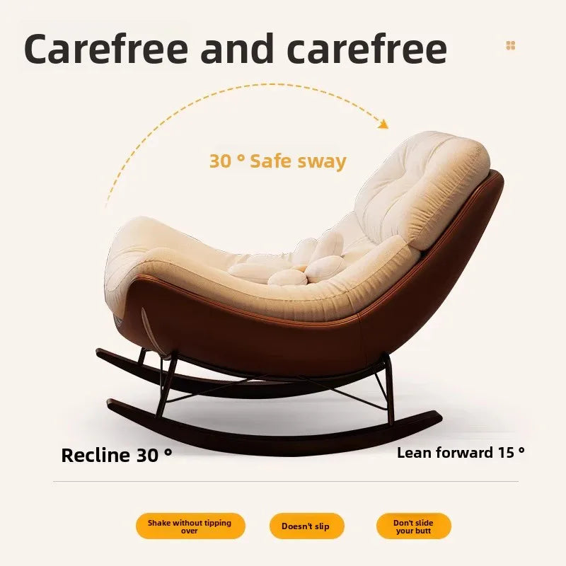 Lazy Sofa Rocking Chair Bedroom Lounge Chair Carefree Adult Living Room Single Balcony Leisure Rocking Chair Recliner Chairs
