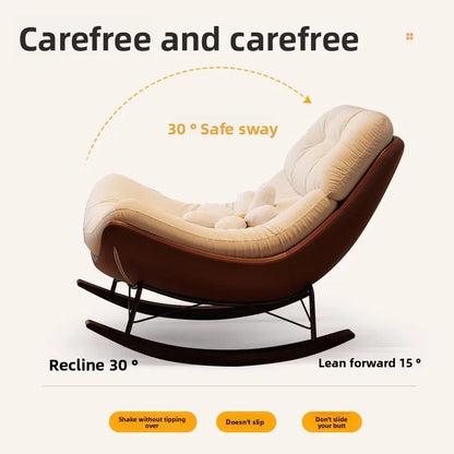 Lazy Sofa Rocking Chair Bedroom Lounge Chair Carefree Adult Living Room Single Balcony Leisure Rocking Chair Recliner Chairs
