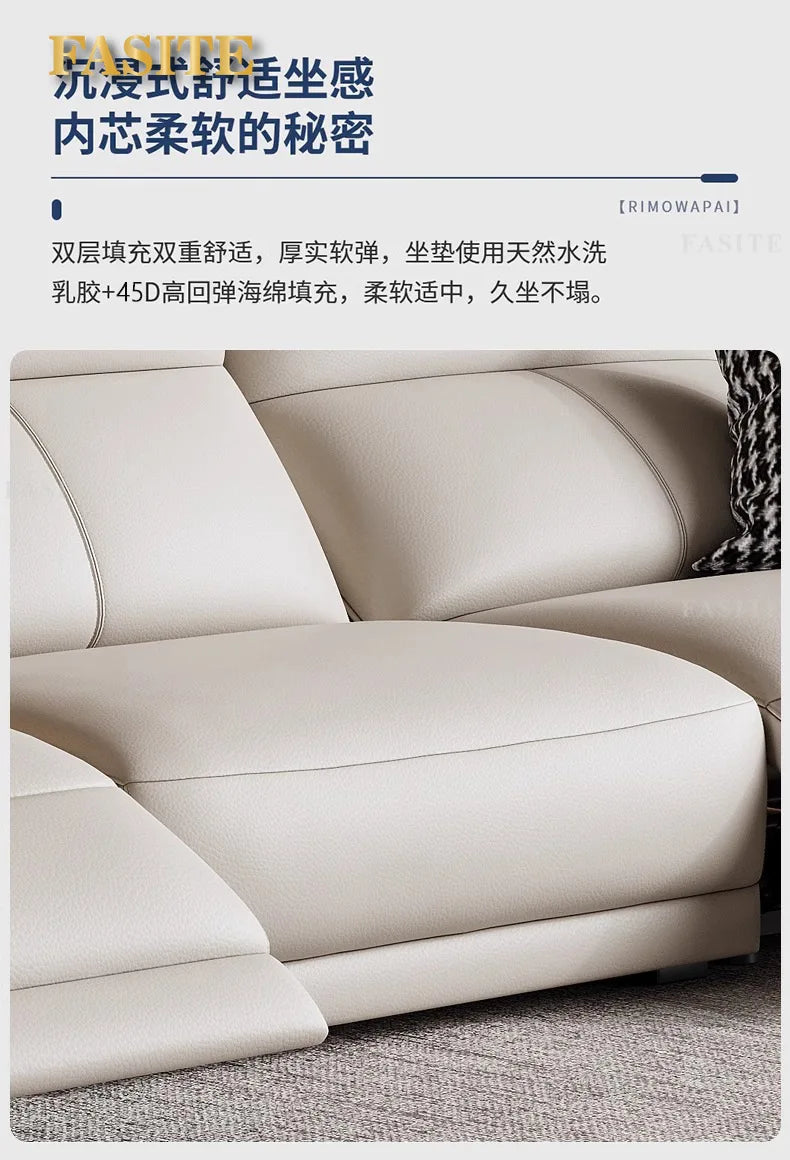 Leather sofa, electric living room, home theater sofa, modern function, adjustable leg support, one layer cowhide sofa