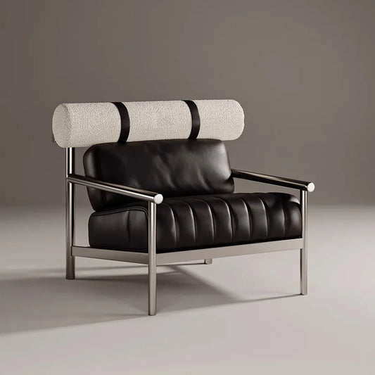 Simple Living Room Chair Sofa Stainless Steel Designer Modern Lounge Stools Bedroom Reception Fauteuil Salon Furniture Home