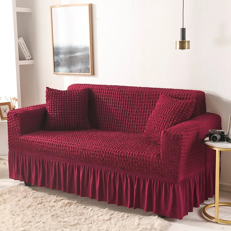 Fabric Skirt 2/3 Seater Sofa Cover 140-230cm Full Package Single Universal Elastic Sofa Slipcovers American Rustic Four Seasons